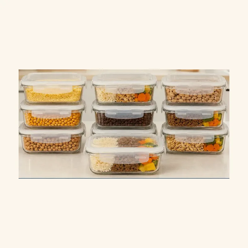 Kit 10 potes de vidro herméticos (640 ml)